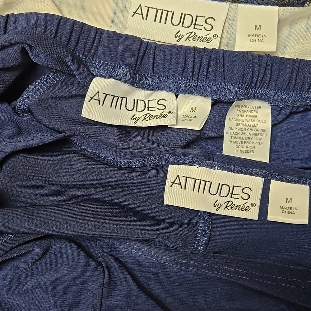 Attitudes By Renee M Slinky Stretch Knit 3 Pc Matchin Suit Pants Top Jacket Set